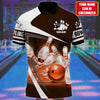 BlueJose Bowling Ball and Pins Multicolor Customized Name 3D Polo Shirt Personalized Shirts For Bowling Players