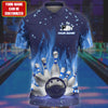 BlueJose Bowling Fire Multicolor Customized Name 3D Polo Shirt, Personalized Shirts For Bowling Players