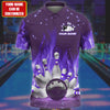 BlueJose Bowling Fire Multicolor Customized Name 3D Polo Shirt, Personalized Shirts For Bowling Players