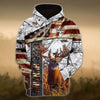 BlueJose Personalized Name American Deer Hunting Hoodie & Zip Hoodie 3D Multicolor