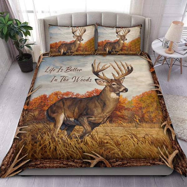 Bluejose Deer Hunting Woods 3D Bedding Set – Blue Jose