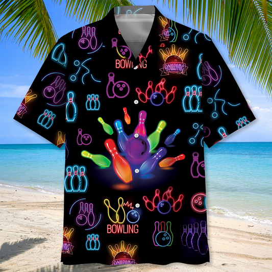 BlueJose Bowling Neon Hawaiian Shirt