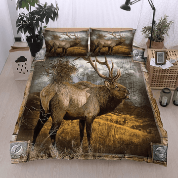 Bluejose Elk Hunting Forest Bedding Set