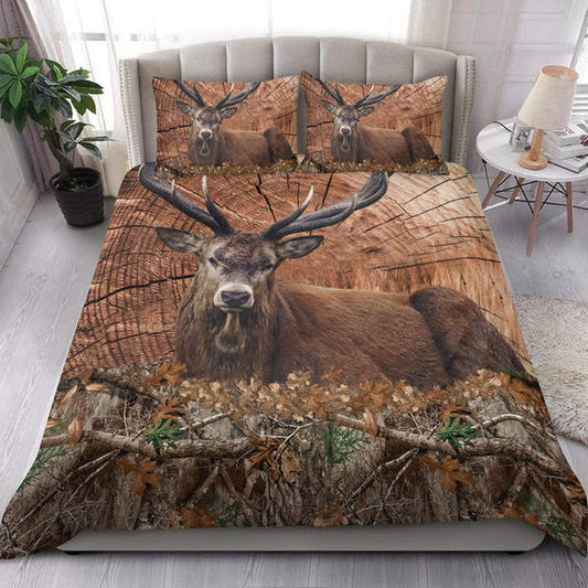 Bluejose Deer Hunting Wood Pattern Bedding Set