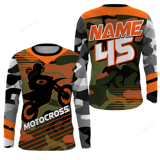 BlueJose Camo Motocross Personalized 3D Hoodie