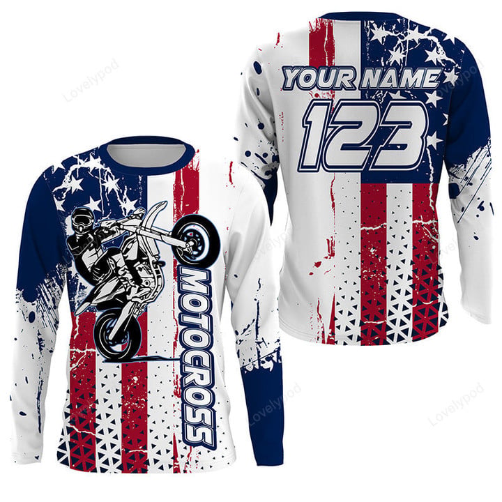BlueJose Patriotic Custom Motocross Dirt Bike Offroad Motorcycle 3D Sh ...