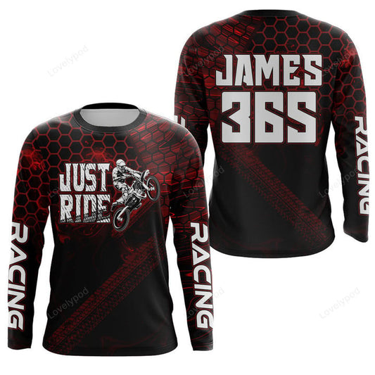 BlueJose Custom Motocross Dirt Bike Shirt Red 3D Shirt