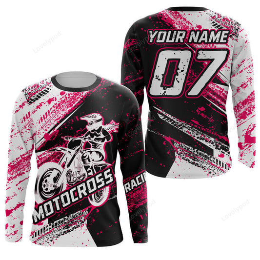 BlueJose Custom Motocross Dirt Bike Shirt Red 3D Shirt