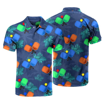 BlueJose Pickleball Tropical 3D Polo Shirt