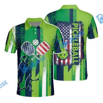 BlueJose AMERICAN Pickleball 3D Polo Shirt