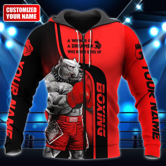 BlueJose Boxing A Winner Is A Dreamer Who Never Gives Up 3D Hoodie