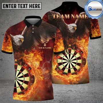 BlueJose Darts Eagle Fire Flame Personalized Name, Team Name 3D Shirt (4 Colors)