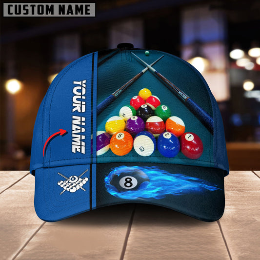 BlueJose Billiard Lover Personalized Name 3D Over Printed Cap