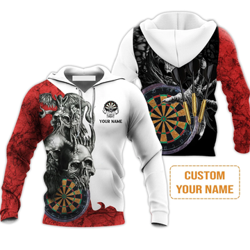 BlueJose Dartboard Skull Personalized Hoodie