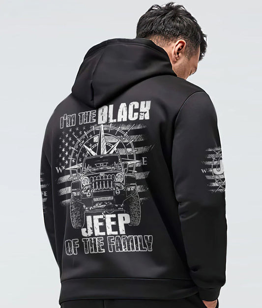 BlueJose Black Jeep Compass Flag Hoodie