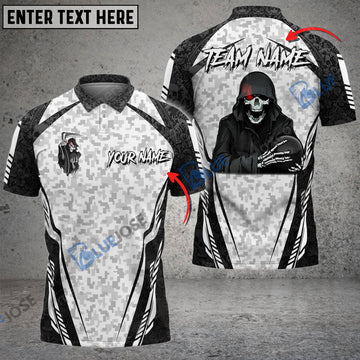 BlueJose Bowling And Pins Reaper Camo Squad Customized Name 3D Shirt (6 Colors)