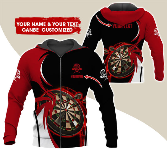 BlueJose Red Dartboard Personalized Name, Team Name 3D Hoodie