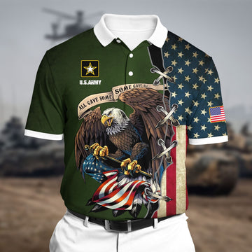 BlueJose Premium U.S Army 2 Polo All Over Printed