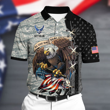 BlueJose Premium U.S Air Force Polo All Over Printed