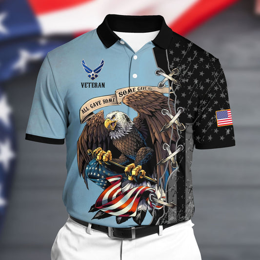BlueJose Premium U.S Air Force Polo All Over Printed