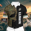 BlueJose Premium Veteran U.S Marine 3D Polo All Over Printed