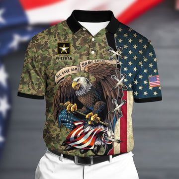 BlueJose Premium U.S Army 2 Polo All Over Printed