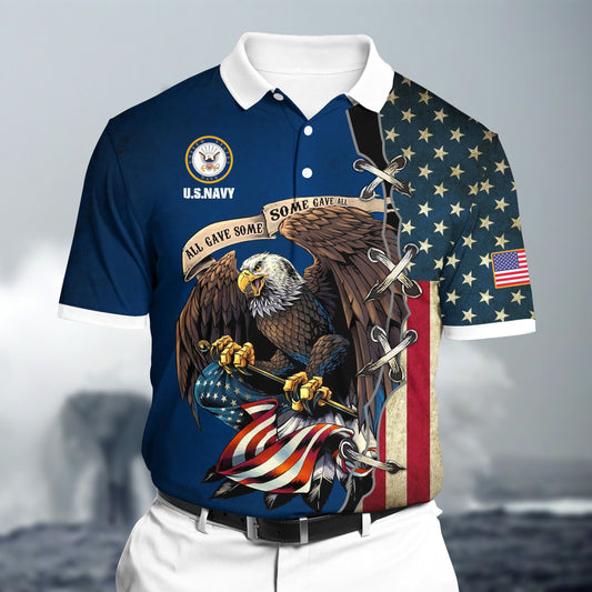 BlueJose Premium U.S Navy Polo All Over Printed