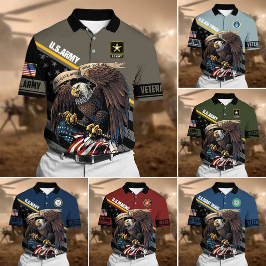 BlueJose Premium Power American Veteran Power Polo Shirt