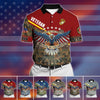 BlueJose Premium U.S Multiple Service Veteran Polo Shirt