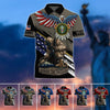 BlueJose Premium U.S Multiple Service Veteran Polo Shirt