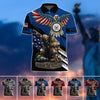 BlueJose Premium U.S Multiple Service Veteran Polo Shirt