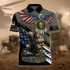 BlueJose Premium U.S Multiple Service Veteran Polo Shirt