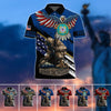 BlueJose Premium U.S Multiple Service Veteran Polo Shirt