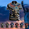 BlueJose Premium U.S Multiple Service Veteran Polo Shirt