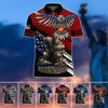 BlueJose Premium U.S Multiple Service Veteran Polo Shirt