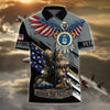 BlueJose Premium U.S Multiple Service Veteran Polo Shirt