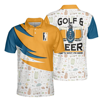 BlueJose Golf and Beer Personalized Name Polo Shirt