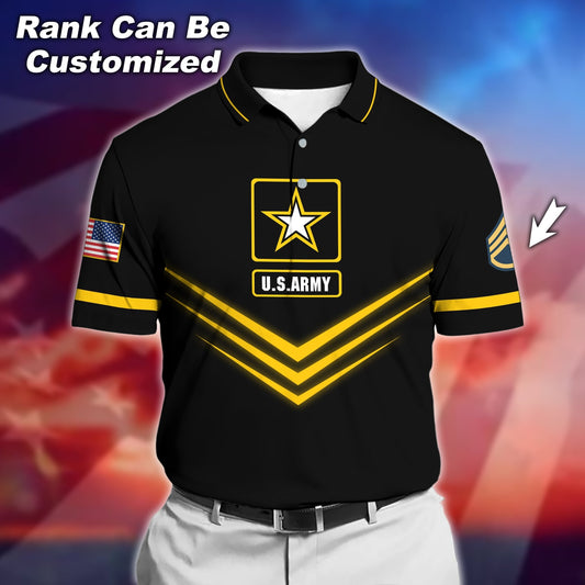 BlueJose Unique Personlised U.S Army Service Veteran Polo Shirt