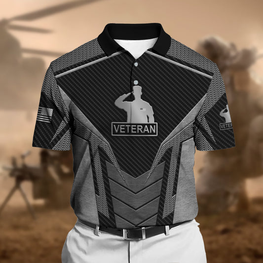 BlueJose Premium U.S Multiple Service Veteran Polo Shirt