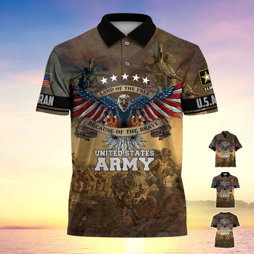 BlueJose Premium U.S. Army Veteran Polo Shirt