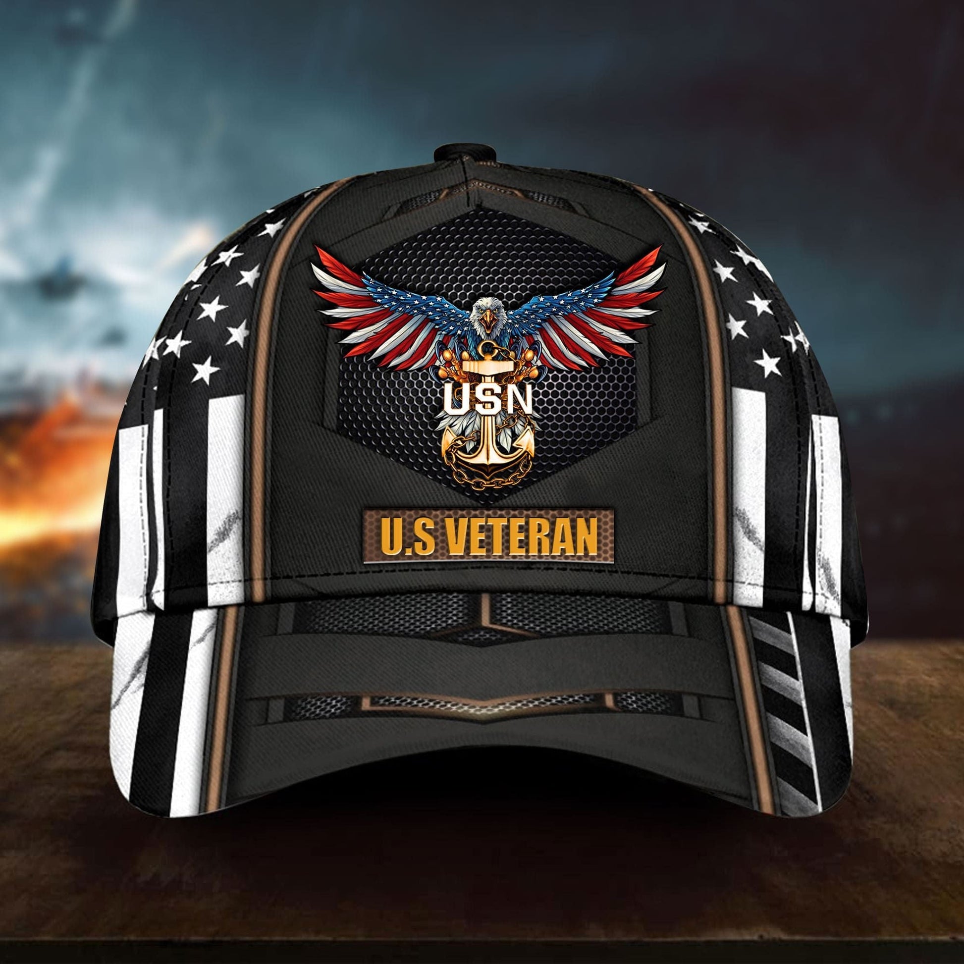 BlueJose Premium U.S Veteran Cap 3D Multicolor