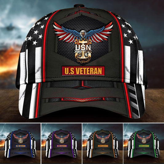 BlueJose Premium U.S Veteran Cap 3D Multicolor