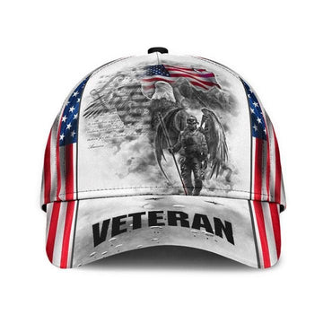 BlueJose The Best Eagle USA Veteran Cap 3D White