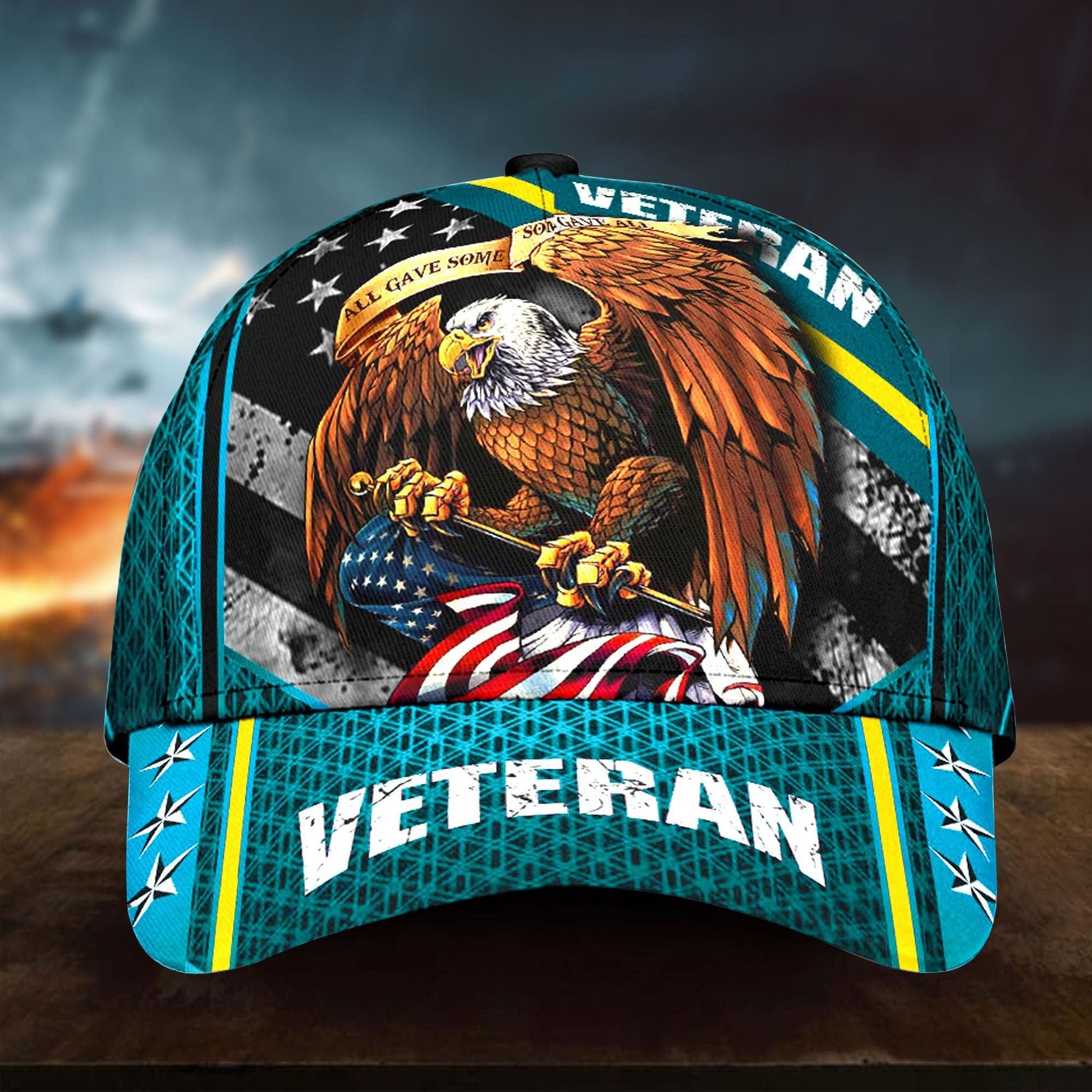 BlueJose Premium Eagle U.S Veteran Cap 3D Multicolor