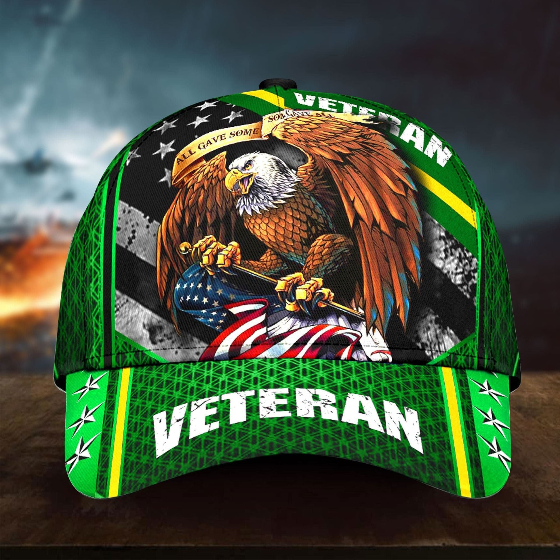 BlueJose Premium Eagle U.S Veteran Cap 3D Multicolor