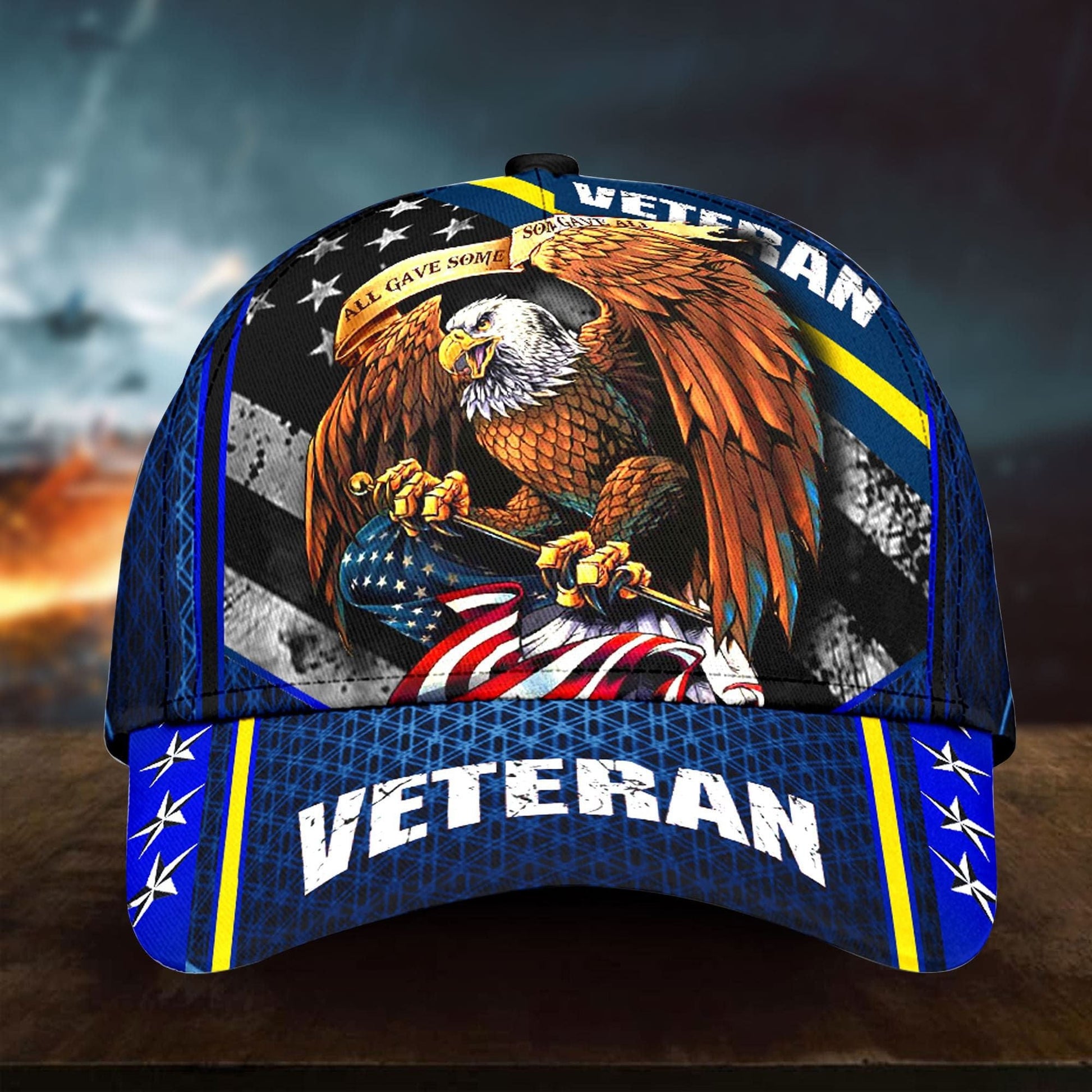 BlueJose Premium Eagle U.S Veteran Cap 3D Multicolor