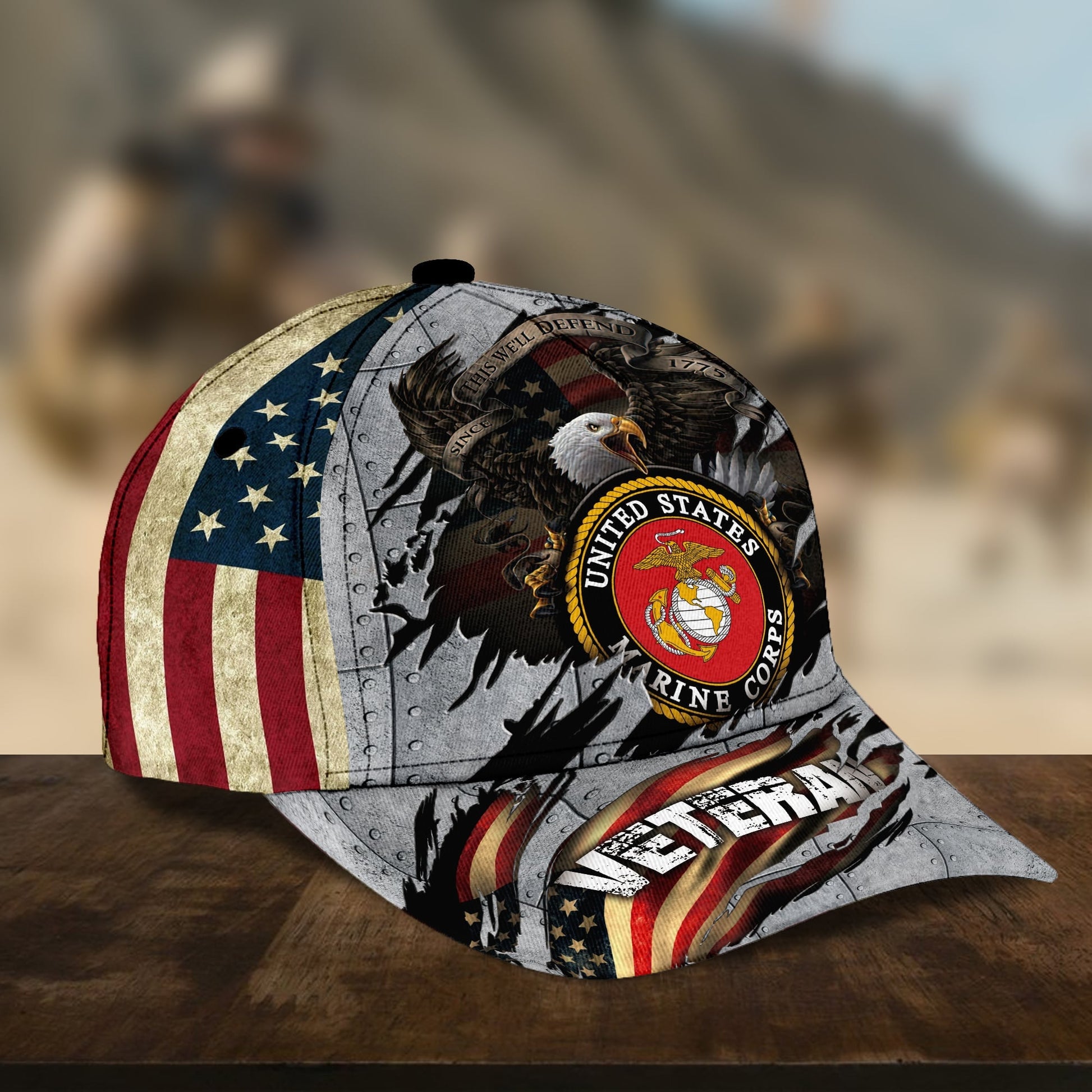 BlueJose Premium Multiple US Military Services Veteran 3D Cap PVC091201