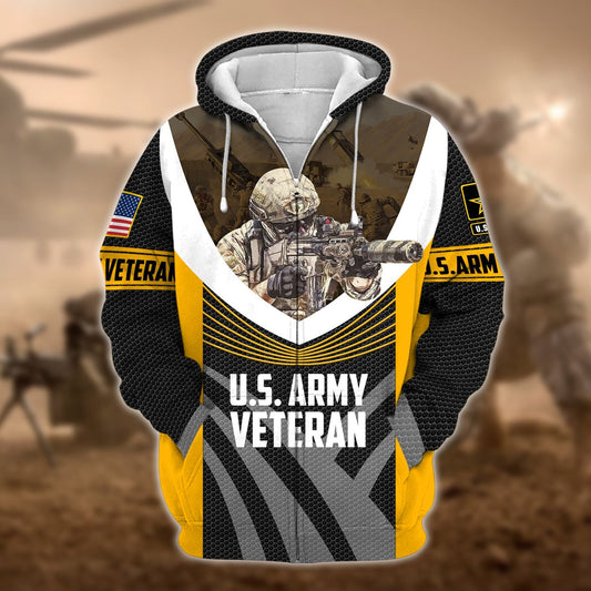 BlueJose Premium U.S. Army Veteran Zip Hoodie