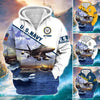 BlueJose Unique U.S. Navy Veteran Zip Hoodie