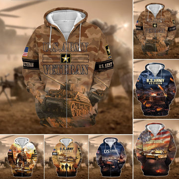 BlueJose Premium U.S. Army Veteran Collection Ziphoodie